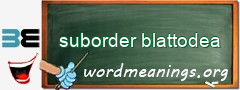 WordMeaning blackboard for suborder blattodea